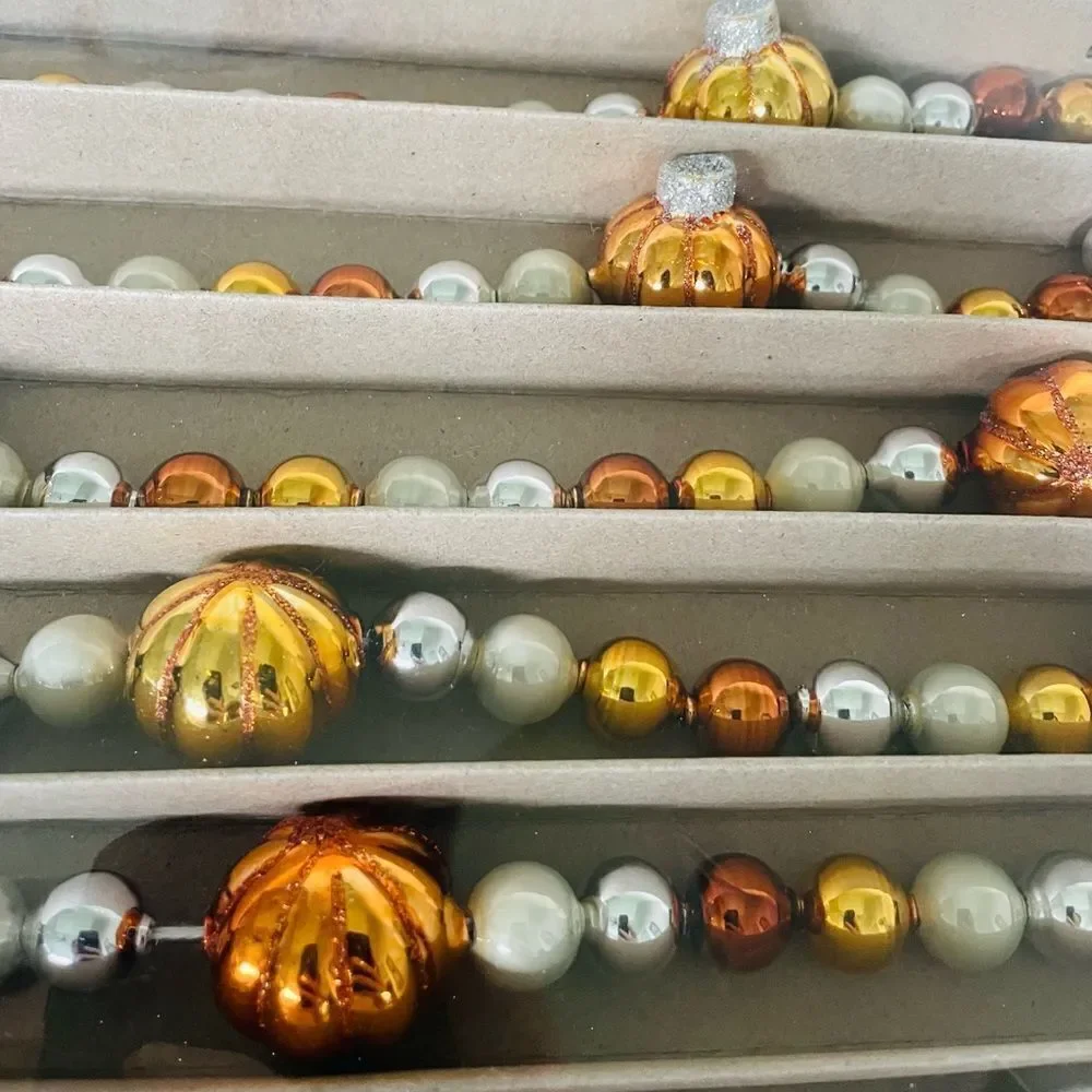 Christopher Radko Shiny Brite Halloween Vintage Glass Beaded Pumpkin Garland